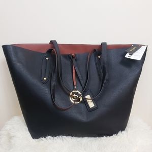 Bebe Trista 3 Piece Reversible Black & Brown Tote